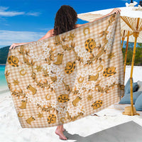 Mokihana Maile Ilima Leis Paniolo Palaka Sarong Hawaiian Kula Spirit LT9 One Size 44 x 66 inches Gold - Polynesian Pride