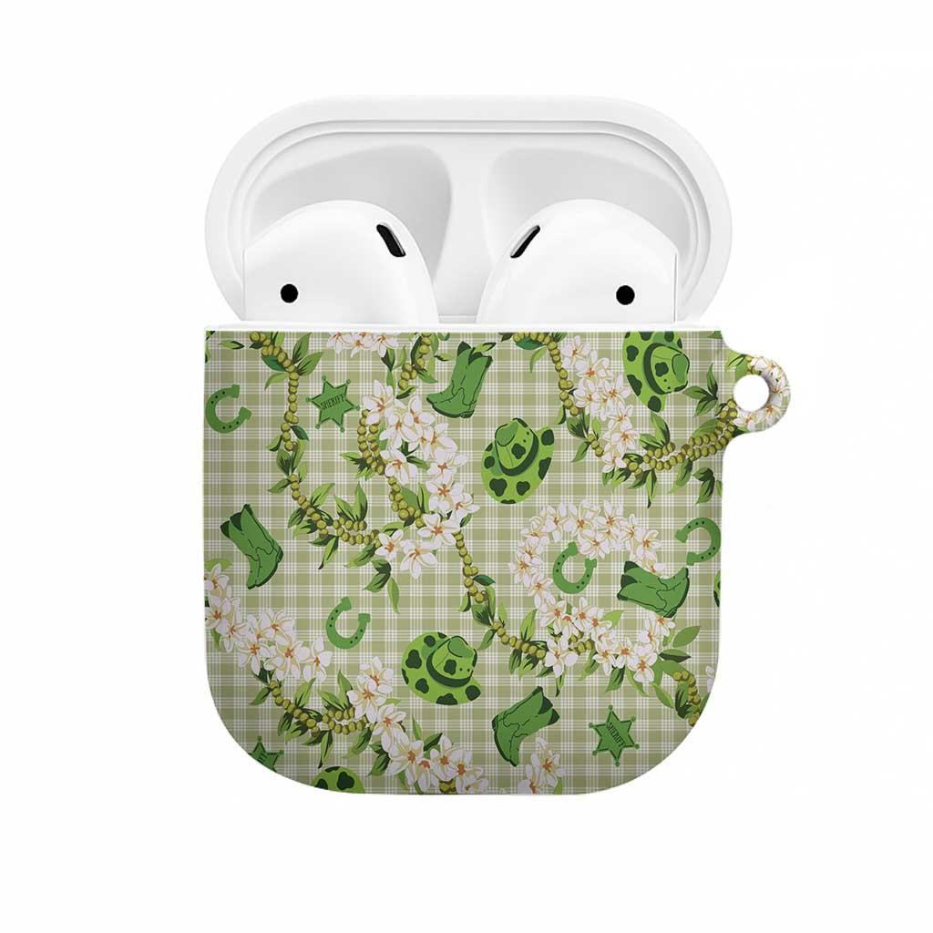 Mokihana Maile Ilima Leis Paniolo Palaka AirPods Case Hawaiian Omaomo Ala Spirit LT9 Green - Polynesian Pride