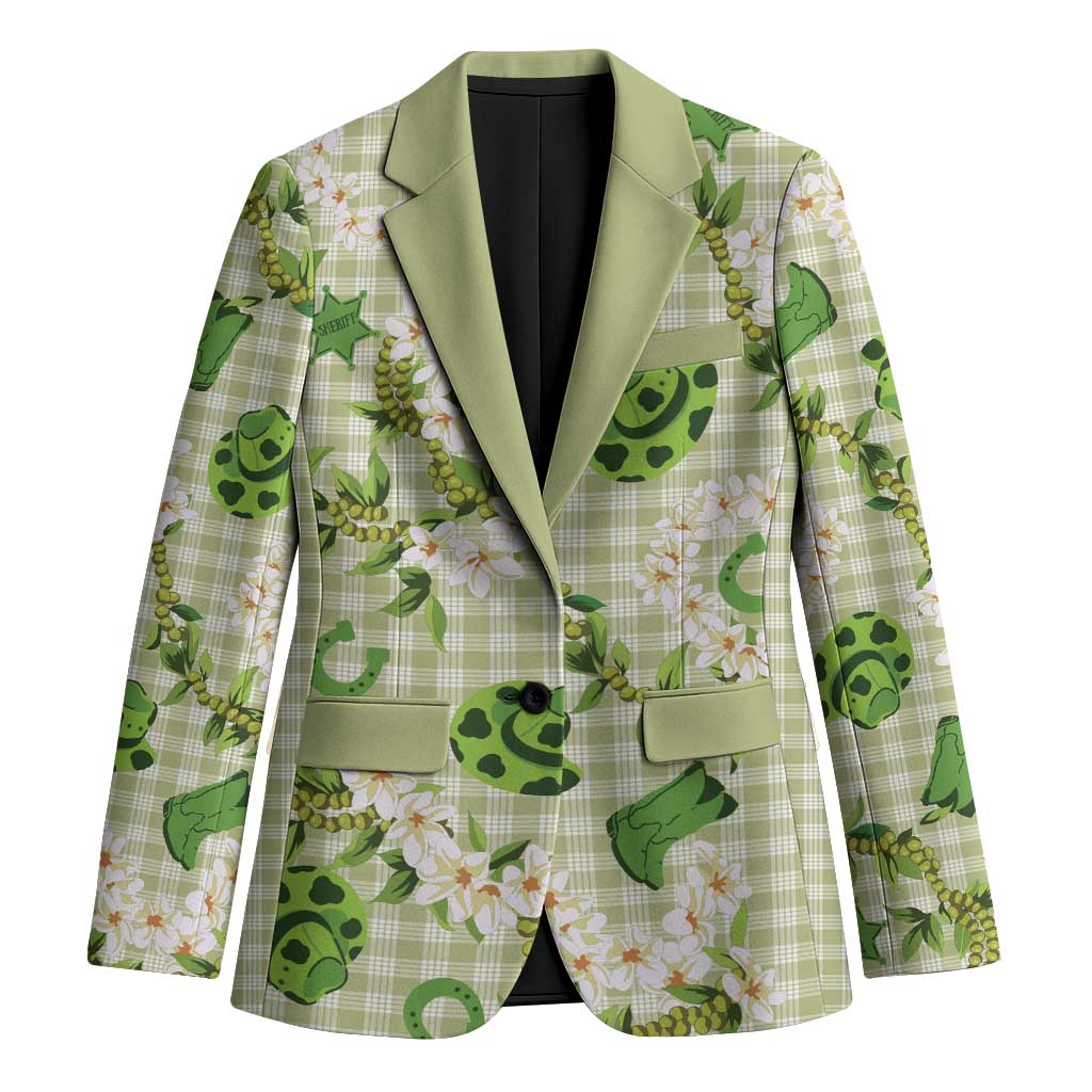 Mokihana Maile Ilima Leis Paniolo Palaka Blazer Hawaiian Omaomo Ala Spirit LT9 Unisex Green - Polynesian Pride