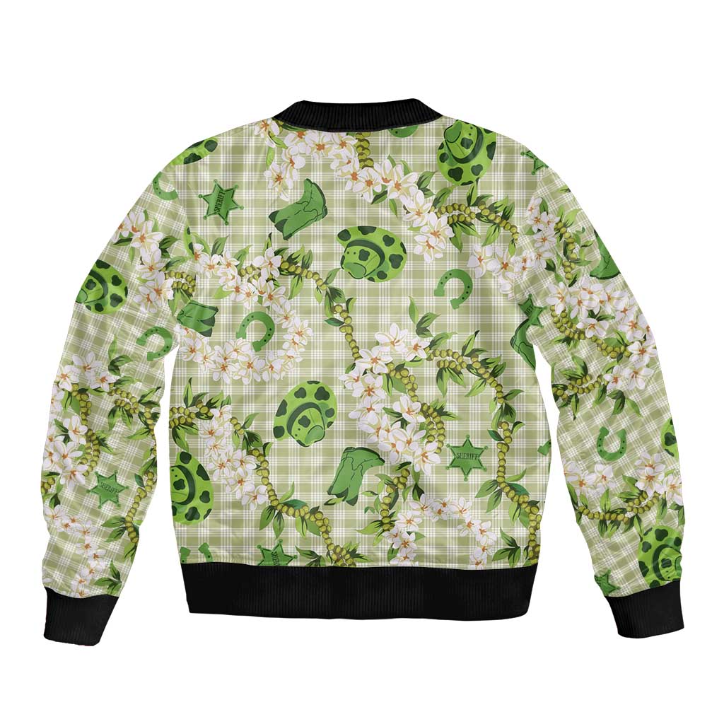 Mokihana Maile Ilima Leis Paniolo Palaka Bomber Jacket Hawaiian Omaomo Ala Spirit LT9 - Polynesian Pride