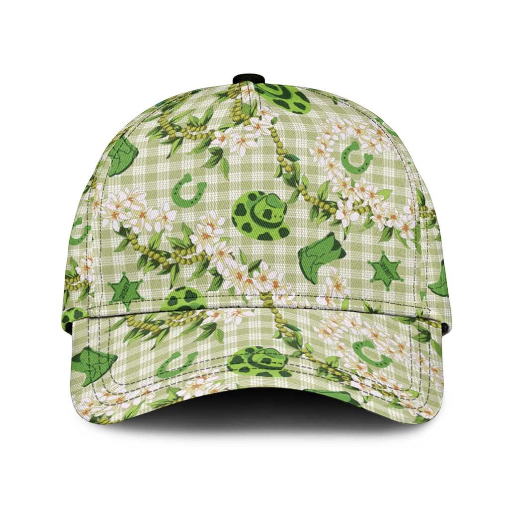 Mokihana Maile Ilima Leis Paniolo Palaka Classic Cap Hawaiian Omaomo Ala Spirit LT9 Universal Fit Green - Polynesian Pride