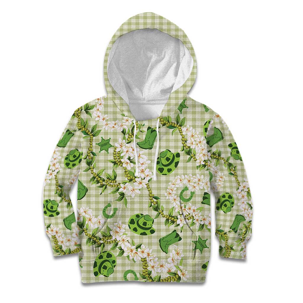 Mokihana Maile Ilima Leis Paniolo Palaka Kid Hoodie Hawaiian Omaomo Ala Spirit LT9 Hoodie Green - Polynesian Pride