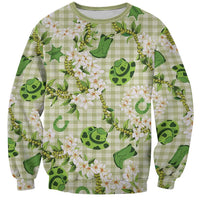 Mokihana Maile Ilima Leis Paniolo Palaka Sweatshirt Hawaiian Omaomo Ala Spirit LT9 Unisex Green - Polynesian Pride