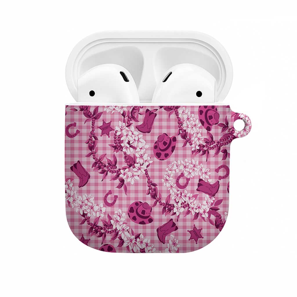 Mokihana Maile Ilima Leis Paniolo Palaka AirPods Case Hawaiian Omaomo Ulaula Spirit LT9 Pink - Polynesian Pride
