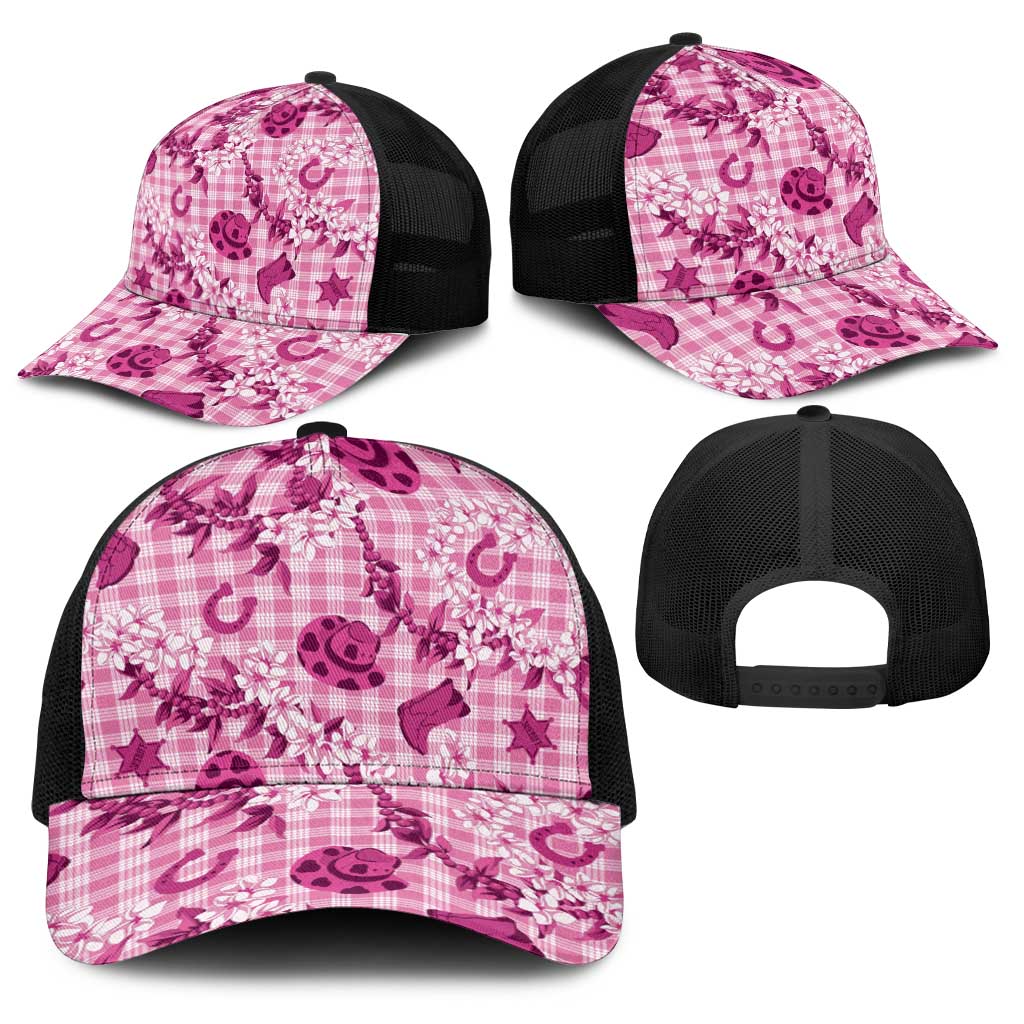 Mokihana Maile Ilima Leis Paniolo Palaka Baseball Net Cap Hawaiian Omaomo Ulaula Spirit LT9 - Polynesian Pride