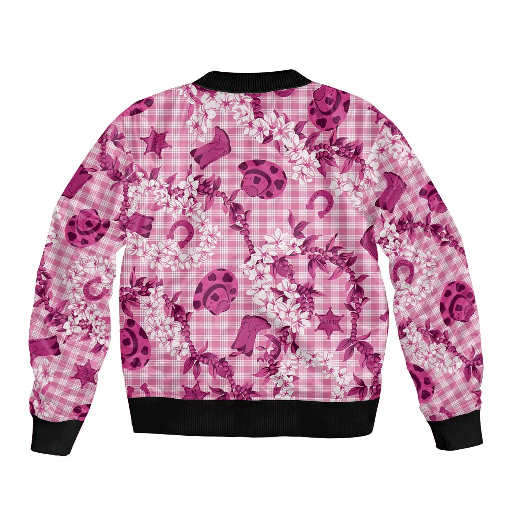 Mokihana Maile Ilima Leis Paniolo Palaka Bomber Jacket Hawaiian Omaomo Ulaula Spirit LT9 - Polynesian Pride