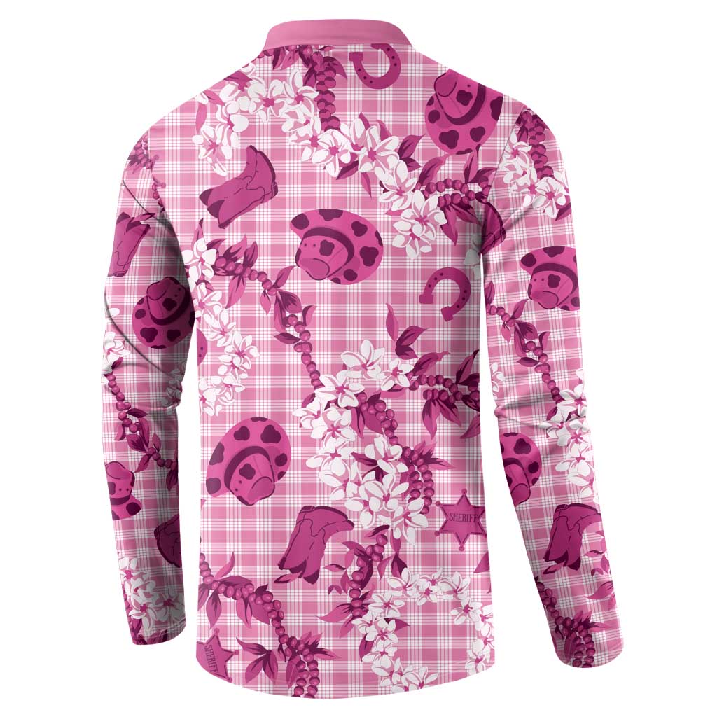 Mokihana Maile Ilima Leis Paniolo Palaka Button Sweatshirt Hawaiian Omaomo Ulaula Spirit LT9 - Polynesian Pride