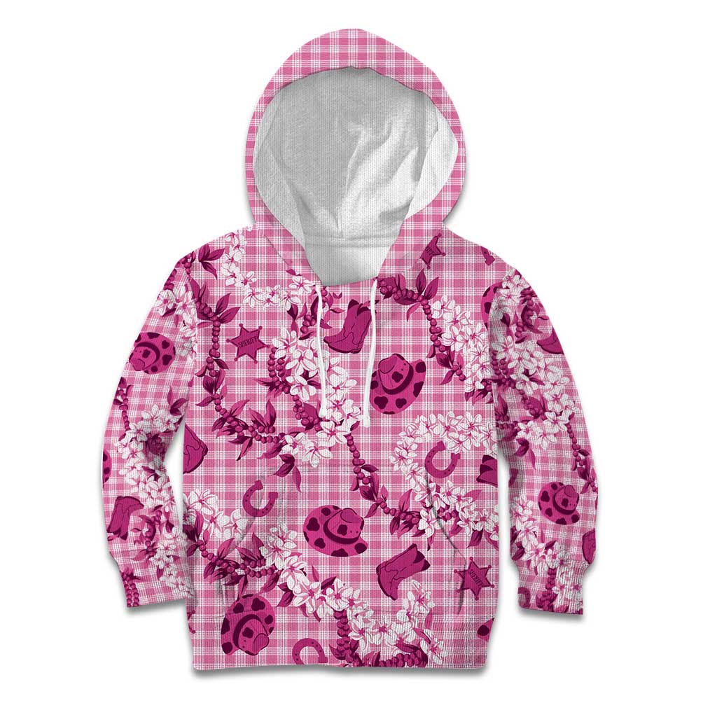 Mokihana Maile Ilima Leis Paniolo Palaka Kid Hoodie Hawaiian Omaomo Ulaula Spirit LT9 Hoodie Pink - Polynesian Pride