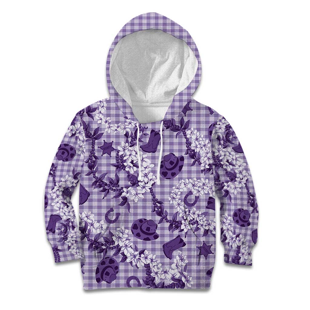 Mokihana Maile Ilima Leis Paniolo Palaka Kid Hoodie Hawaiian Poni Spirit LT9 Hoodie Purple - Polynesian Pride