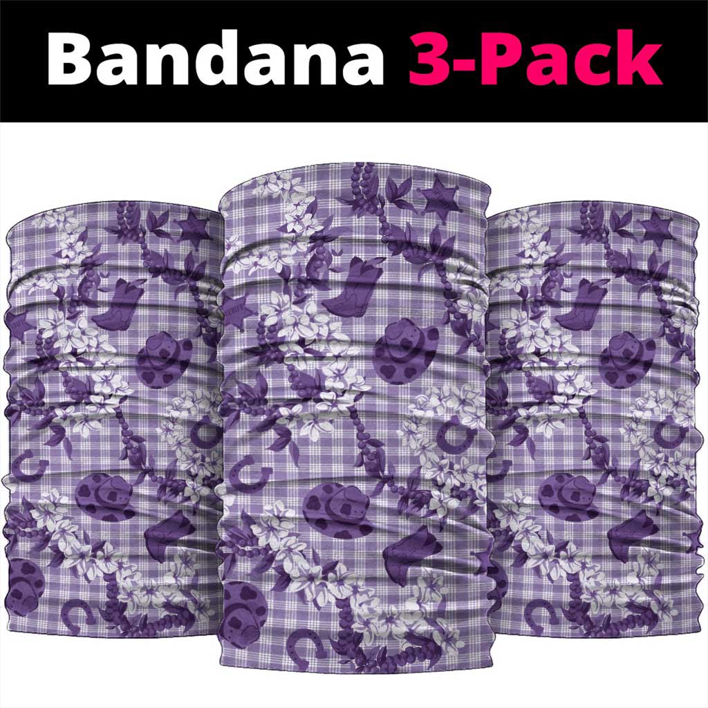 Mokihana Maile Ilima Leis Paniolo Palaka Neck Gaiter Hawaiian Poni Spirit LT9 package One Size: 25*50cm Purple - Polynesian Pride