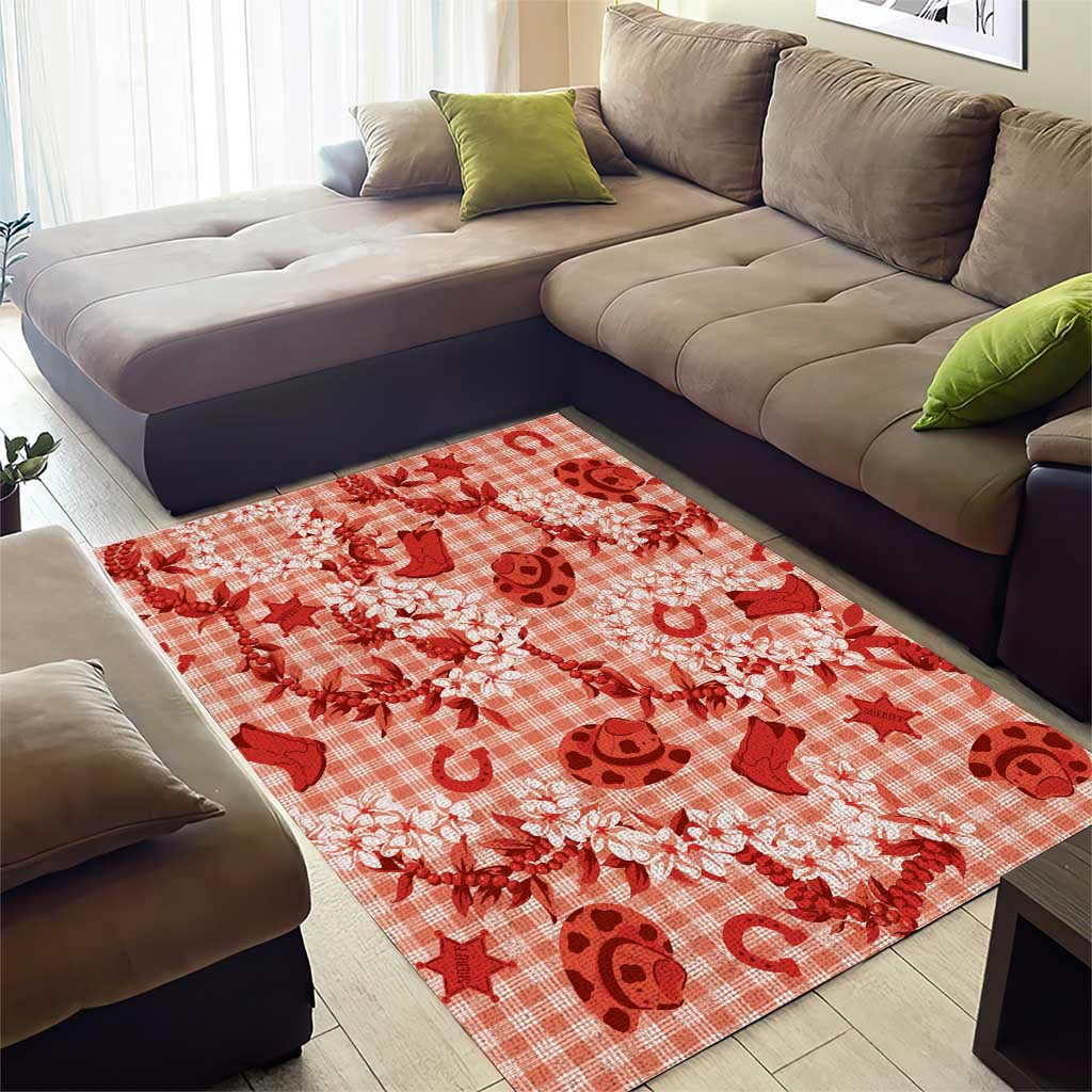 Mokihana Maile Ilima Leis Paniolo Palaka Area Rug Hawaiian Ulaula Spirit LT9 - Polynesian Pride