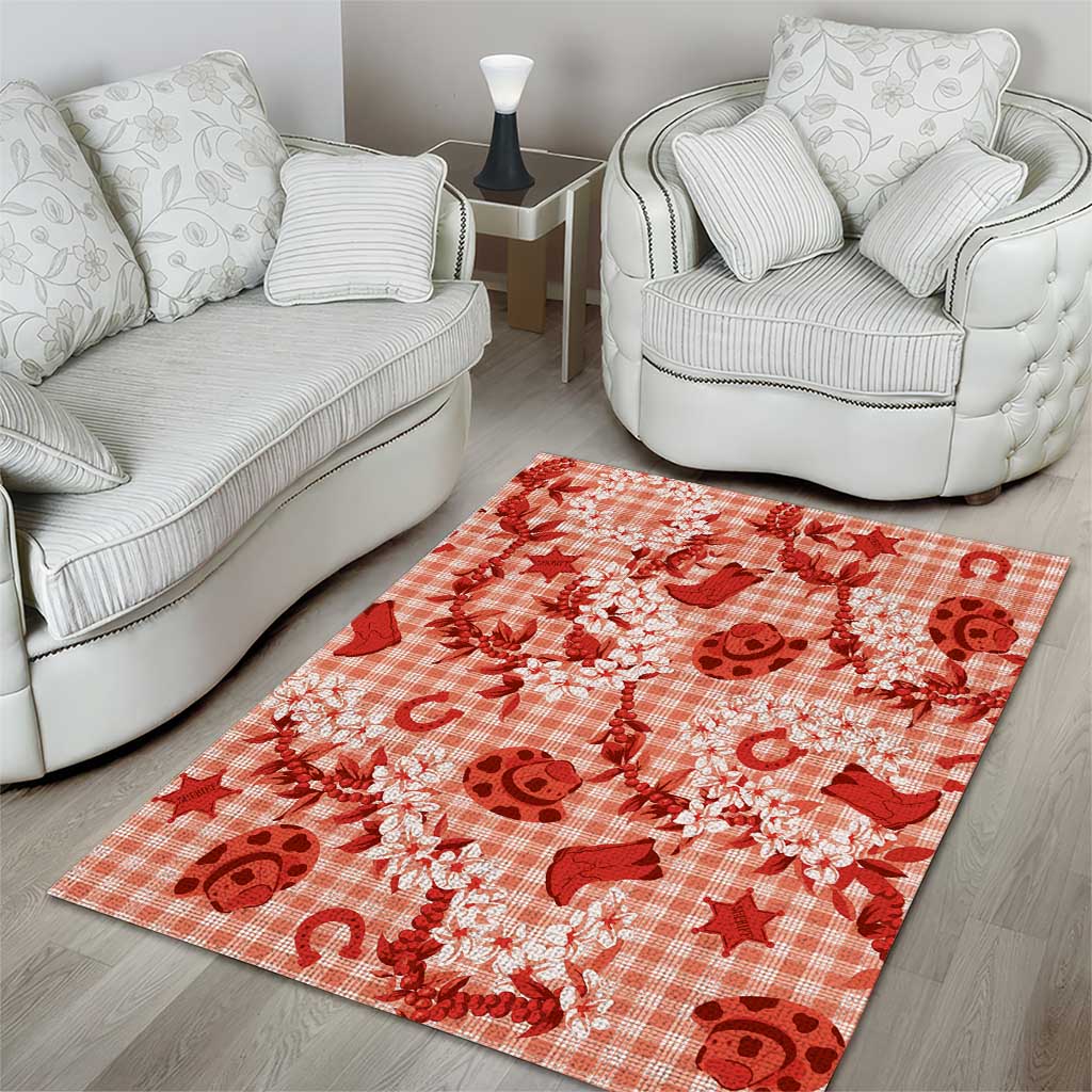 Mokihana Maile Ilima Leis Paniolo Palaka Area Rug Hawaiian Ulaula Spirit LT9 - Polynesian Pride