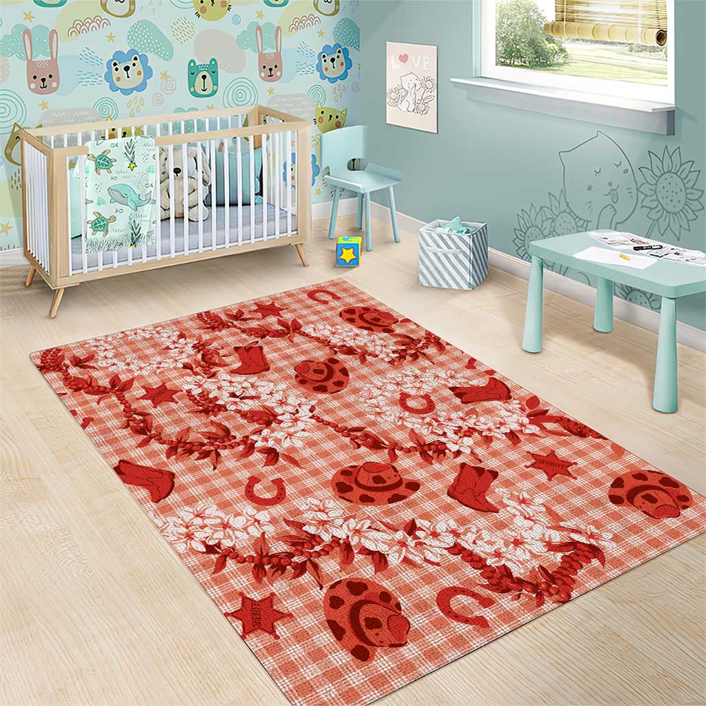 Mokihana Maile Ilima Leis Paniolo Palaka Area Rug Hawaiian Ulaula Spirit LT9 - Polynesian Pride