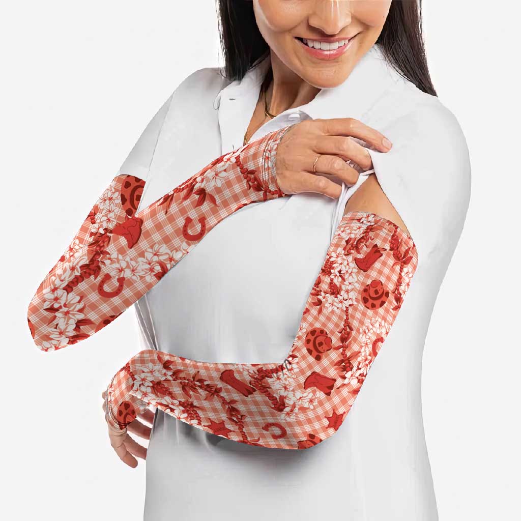 Mokihana Maile Ilima Leis Paniolo Palaka Arm Sleeves Hawaiian Ulaula Spirit LT9 - Polynesian Pride