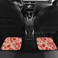 Mokihana Maile Ilima Leis Paniolo Palaka Car Mats Hawaiian Ulaula Spirit LT9 Set 2pcs - Back Red - Polynesian Pride