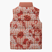 Mokihana Maile Ilima Leis Paniolo Palaka Sleeveless Puffer Jacket Hawaiian Ulaula Spirit LT9 - Polynesian Pride
