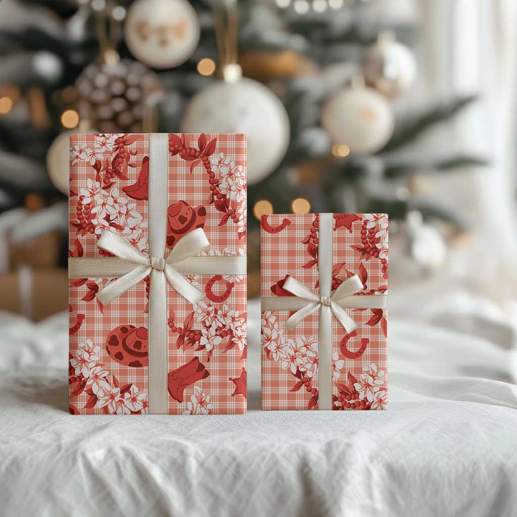 Mokihana Maile Ilima Leis Paniolo Palaka Wrapping Paper Hawaiian Ulaula Spirit LT9 - Polynesian Pride