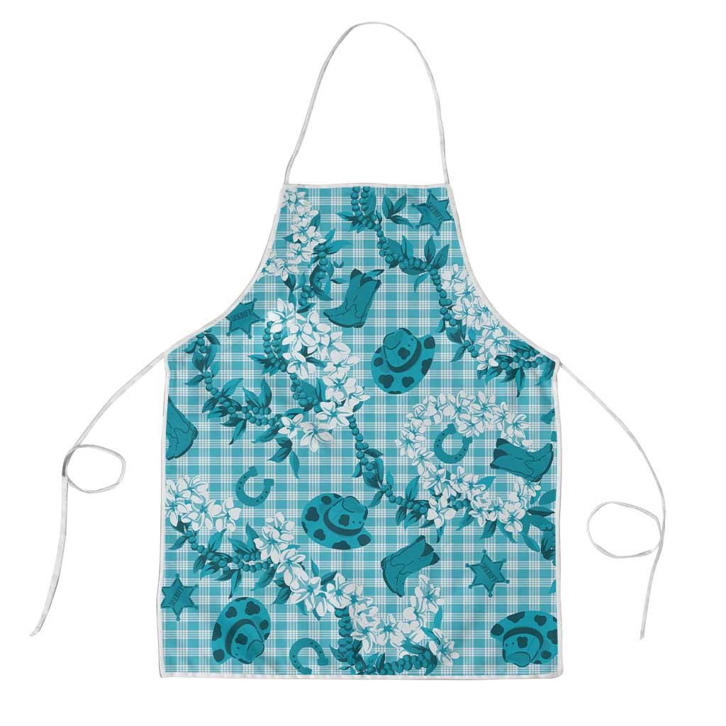 Mokihana Maile Ilima Leis Paniolo Palaka Apron Hawaiian Polu Opa Spirit LT9 Turquoise - Polynesian Pride