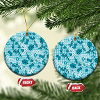 Mokihana Maile Ilima Leis Paniolo Palaka Ceramic Ornament Hawaiian Polu Opa Spirit LT9 Circle Turquoise - Polynesian Pride
