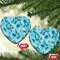 Mokihana Maile Ilima Leis Paniolo Palaka Ceramic Ornament Hawaiian Polu Opa Spirit LT9 Heart Turquoise - Polynesian Pride