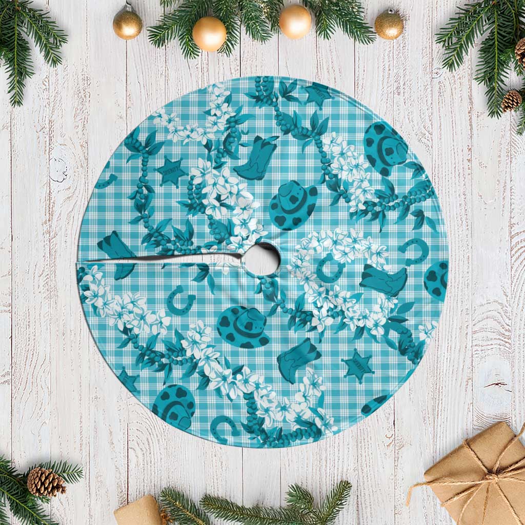 Mokihana Maile Ilima Leis Paniolo Palaka Tree Skirt Hawaiian Polu Opa Spirit LT9 Casual Turquoise - Polynesian Pride