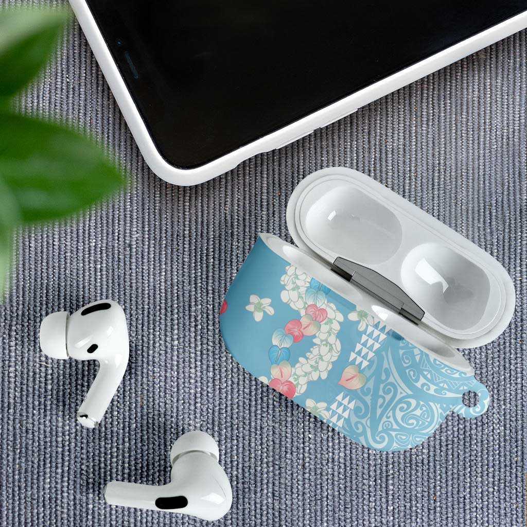 Blue Hawaii Anthurium Plumeria Lei AirPods Case LT9 - Polynesian Pride