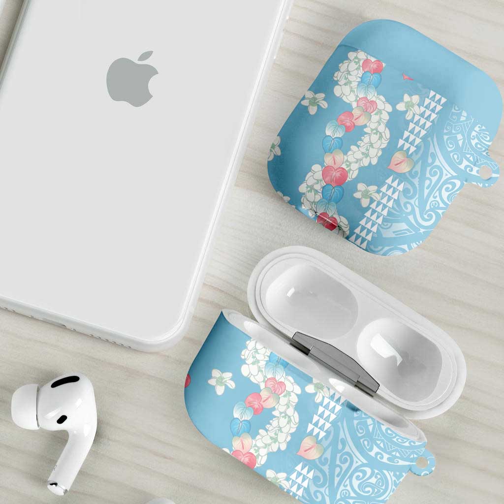 Blue Hawaii Anthurium Plumeria Lei AirPods Case LT9 - Polynesian Pride