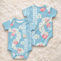 Blue Hawaii Anthurium Plumeria Lei Baby Onesie LT9 - Polynesian Pride