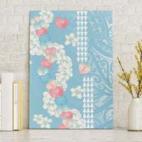 Blue Hawaii Anthurium Plumeria Lei Canvas Wall Art LT9 Without Frame Blue - Polynesian Pride