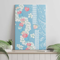 Blue Hawaii Anthurium Plumeria Lei Canvas Wall Art LT9 - Polynesian Pride