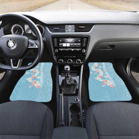 Blue Hawaii Anthurium Plumeria Lei Car Mats LT9 Set 2pcs - Front Blue - Polynesian Pride