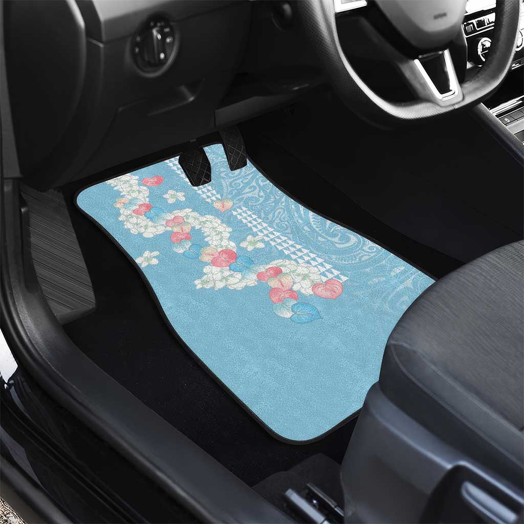 Blue Hawaii Anthurium Plumeria Lei Car Mats LT9 - Polynesian Pride