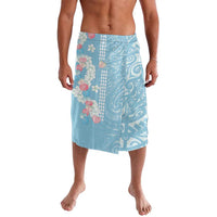 Blue Hawaii Anthurium Plumeria Lei Lavalava LT9 Blue - Polynesian Pride