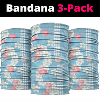Blue Hawaii Anthurium Plumeria Lei Neck Gaiter LT9 package One Size: 25*50cm Blue - Polynesian Pride