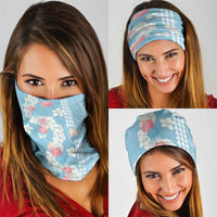 Blue Hawaii Anthurium Plumeria Lei Neck Gaiter LT9 - Polynesian Pride