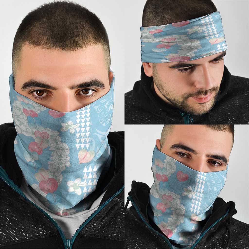 Blue Hawaii Anthurium Plumeria Lei Neck Gaiter LT9 - Polynesian Pride