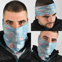 Blue Hawaii Anthurium Plumeria Lei Neck Gaiter LT9 - Polynesian Pride
