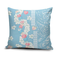 Blue Hawaii Anthurium Plumeria Lei Pillow Cover LT9 Blue - Polynesian Pride