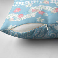 Blue Hawaii Anthurium Plumeria Lei Pillow Cover LT9 - Polynesian Pride