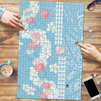 Blue Hawaii Anthurium Plumeria Lei Puzzle LT9 Blue - Polynesian Pride