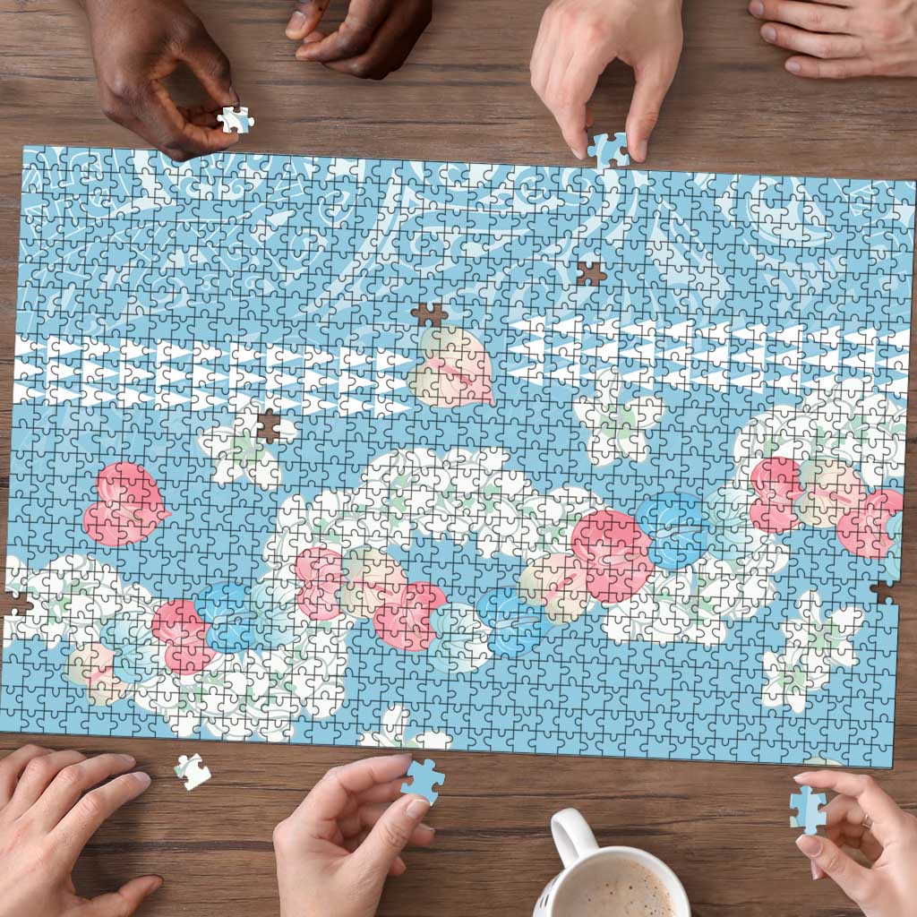 Blue Hawaii Anthurium Plumeria Lei Puzzle LT9 - Polynesian Pride