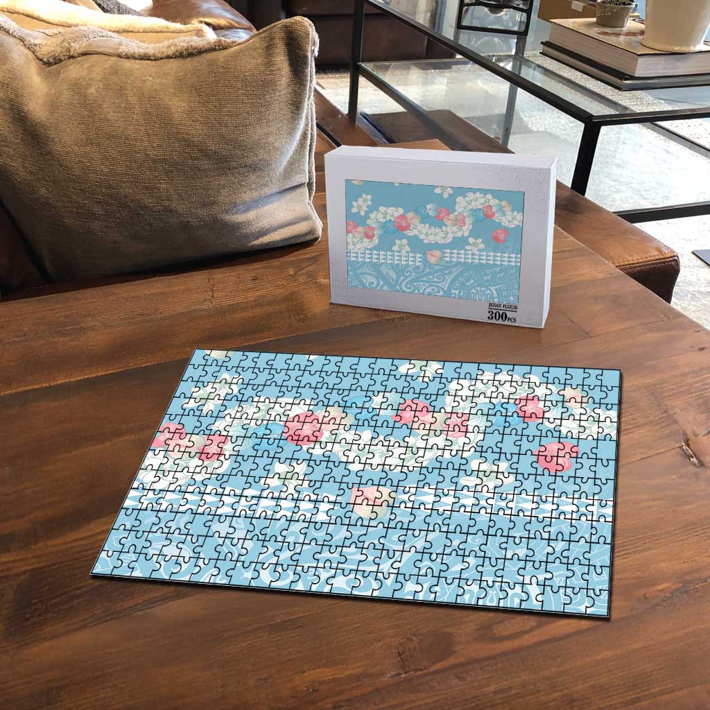 Blue Hawaii Anthurium Plumeria Lei Puzzle LT9 - Polynesian Pride