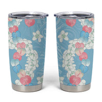 Blue Hawaii Anthurium Plumeria Lei Tumbler Cup LT9 Blue - Polynesian Pride