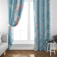 Blue Hawaii Anthurium Plumeria Lei Window Curtain LT9 - Polynesian Pride