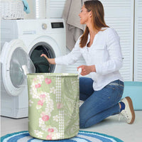 Leaf Green Hawaii Anthurium Plumeria Lei Laundry Basket LT9 - Polynesian Pride