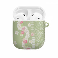 Leaf Green Hawaii Anthurium Plumeria Lei AirPods Case LT9 Green - Polynesian Pride