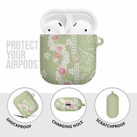 Leaf Green Hawaii Anthurium Plumeria Lei AirPods Case LT9 - Polynesian Pride