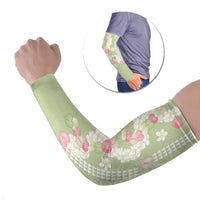 Leaf Green Hawaii Anthurium Plumeria Lei Arm Sleeves LT9 Set of 2 Green - Polynesian Pride
