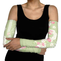 Leaf Green Hawaii Anthurium Plumeria Lei Arm Sleeves LT9 - Polynesian Pride