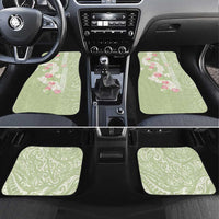 Leaf Green Hawaii Anthurium Plumeria Lei Car Mats LT9 Set 4pcs Green - Polynesian Pride